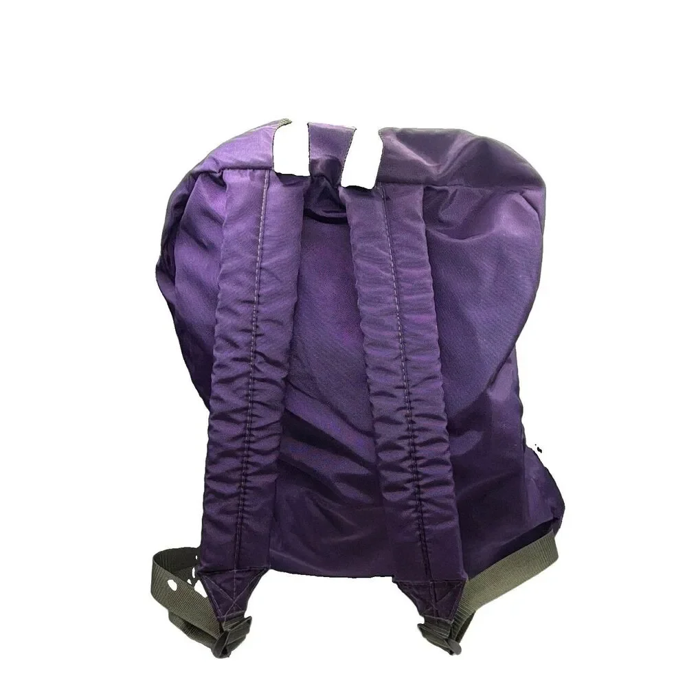 LL Bean Deluxe Book Pack Backpack Purple Grey Reflective Trim School Travel Bag